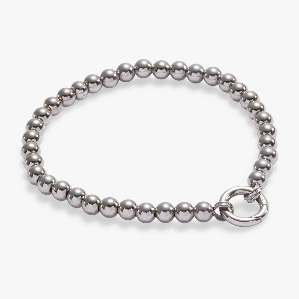 Beaded Stretch Charm Base Stainless Steel Silver | Alex and Ani