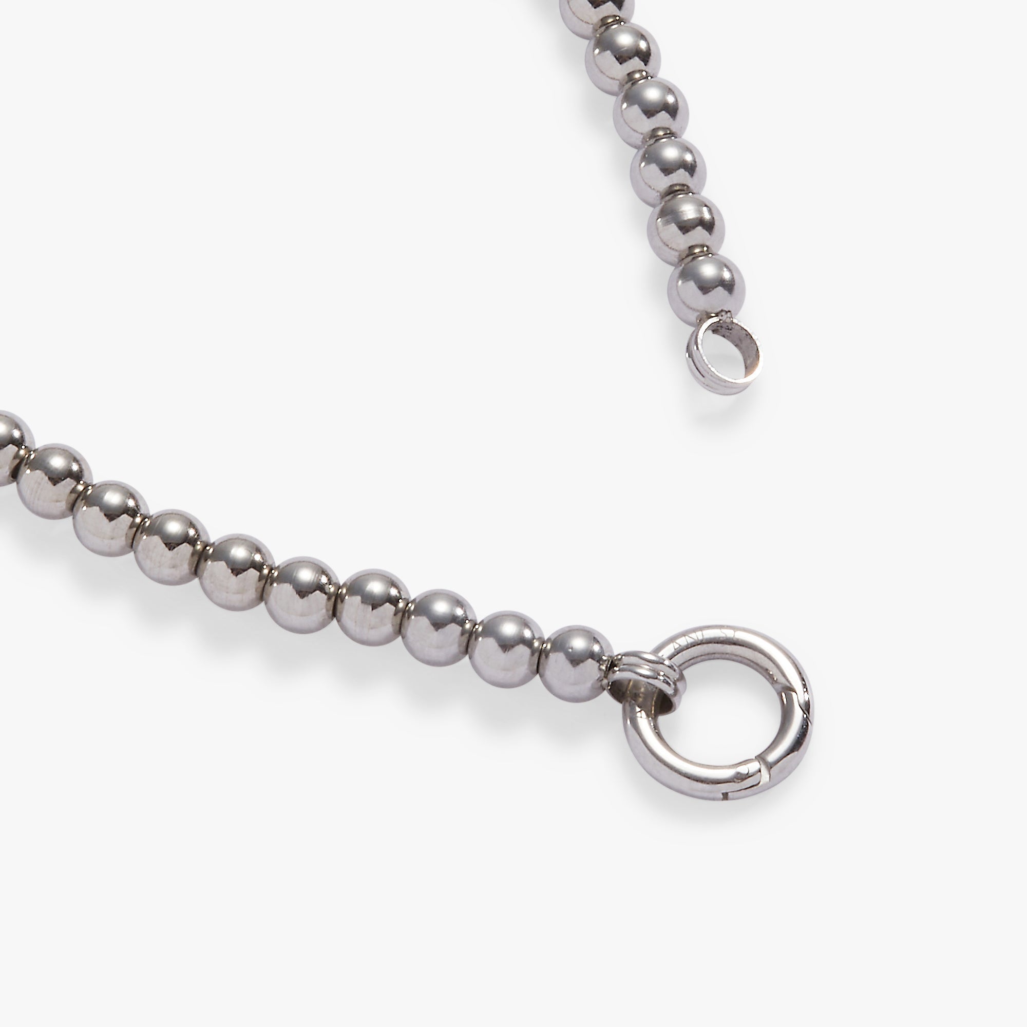 Beaded Stretch Charm Base Stainless Steel Silver | Alex and Ani