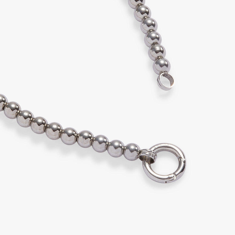 Beaded Stretch Charm Base Stainless Steel Silver | Alex and Ani