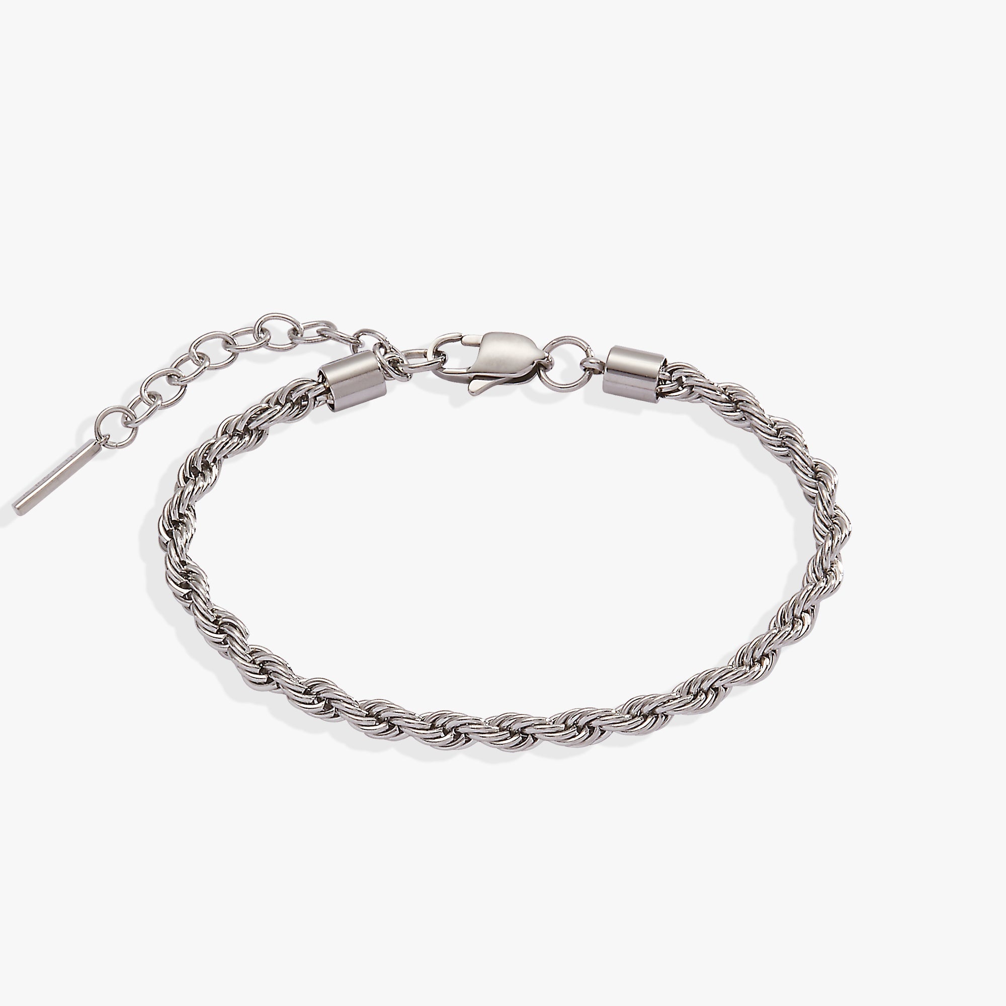 French Rope Stainless Adjustable Bracelet Stainless Steel Silver | Alex and Ani