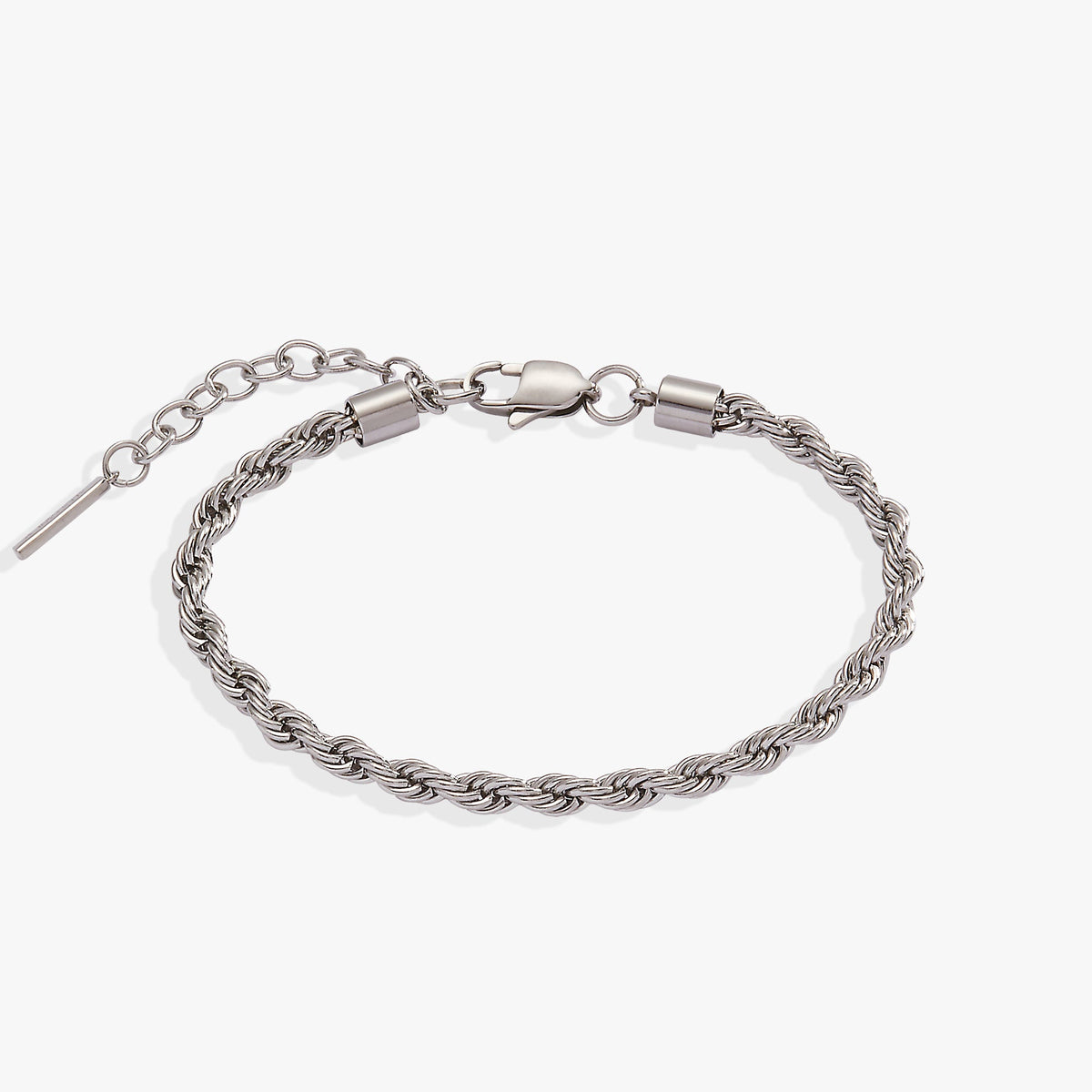 French Rope Stainless Adjustable Bracelet Stainless Steel Silver | Alex and Ani