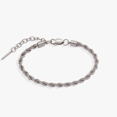 French Rope Stainless Adjustable Bracelet Stainless Steel Silver | Alex and Ani