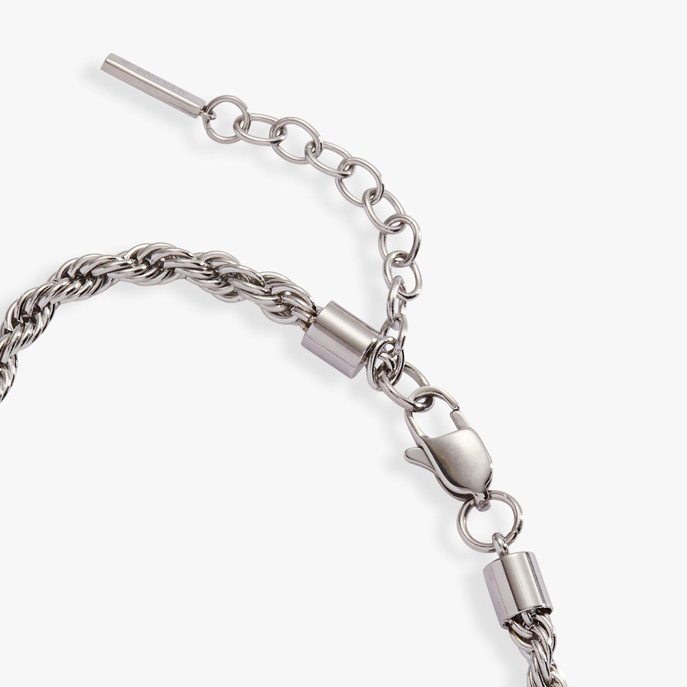 French Rope Stainless Adjustable Bracelet Stainless Steel Silver | Alex and Ani