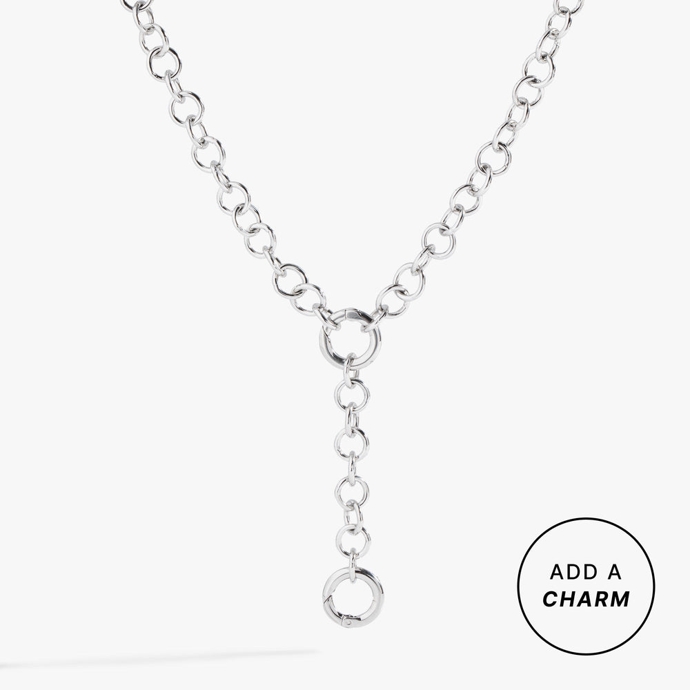 Y Necklace Interchangeable Base Stainless Steel Silver | Alex and Ani