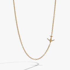 Airplane Inline Necklace Stainless Steel Gold | Alex and Ani