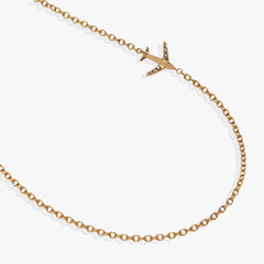 Airplane Inline Necklace Stainless Steel Gold | Alex and Ani