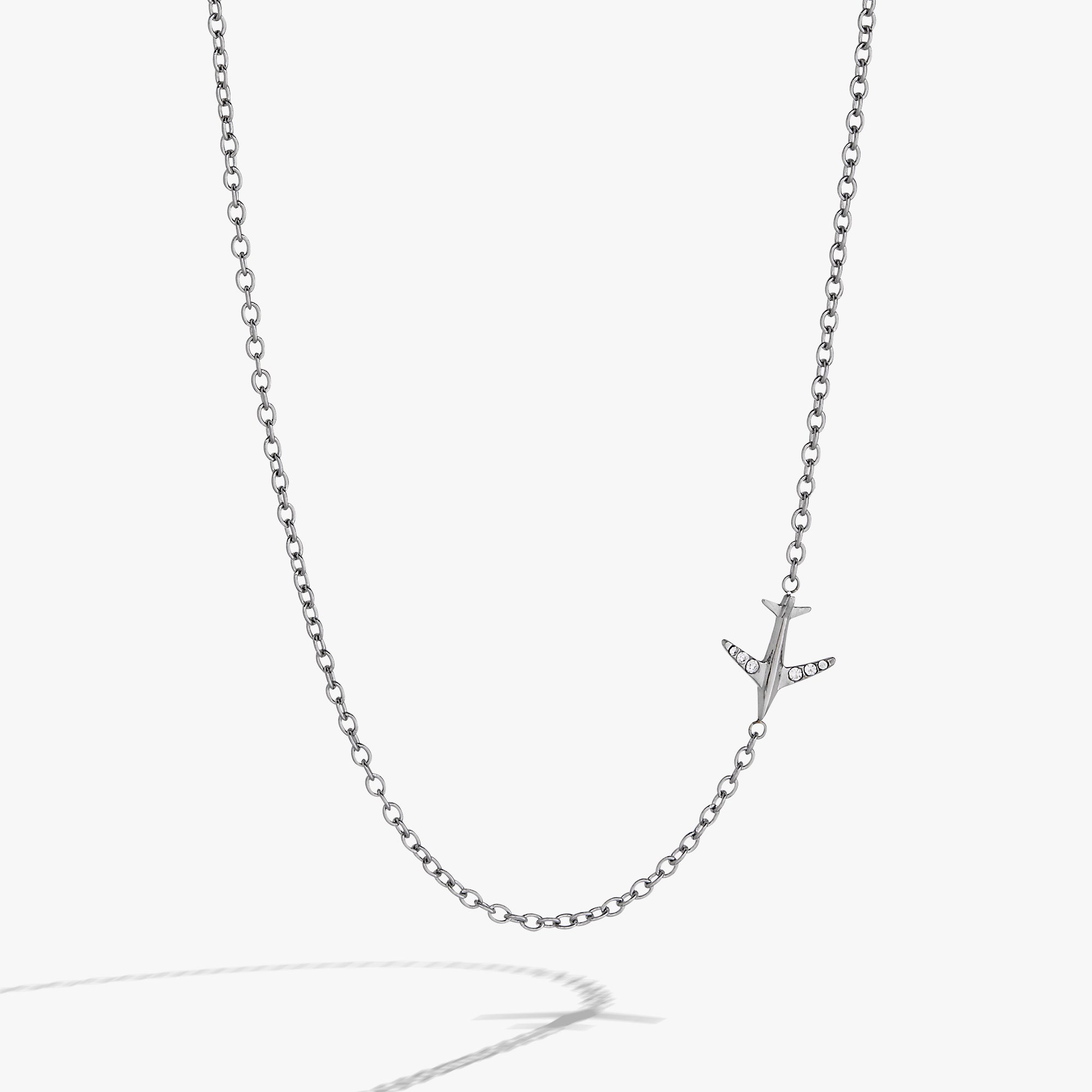 Airplane Inline Necklace Stainless Steel Gold | Alex and Ani