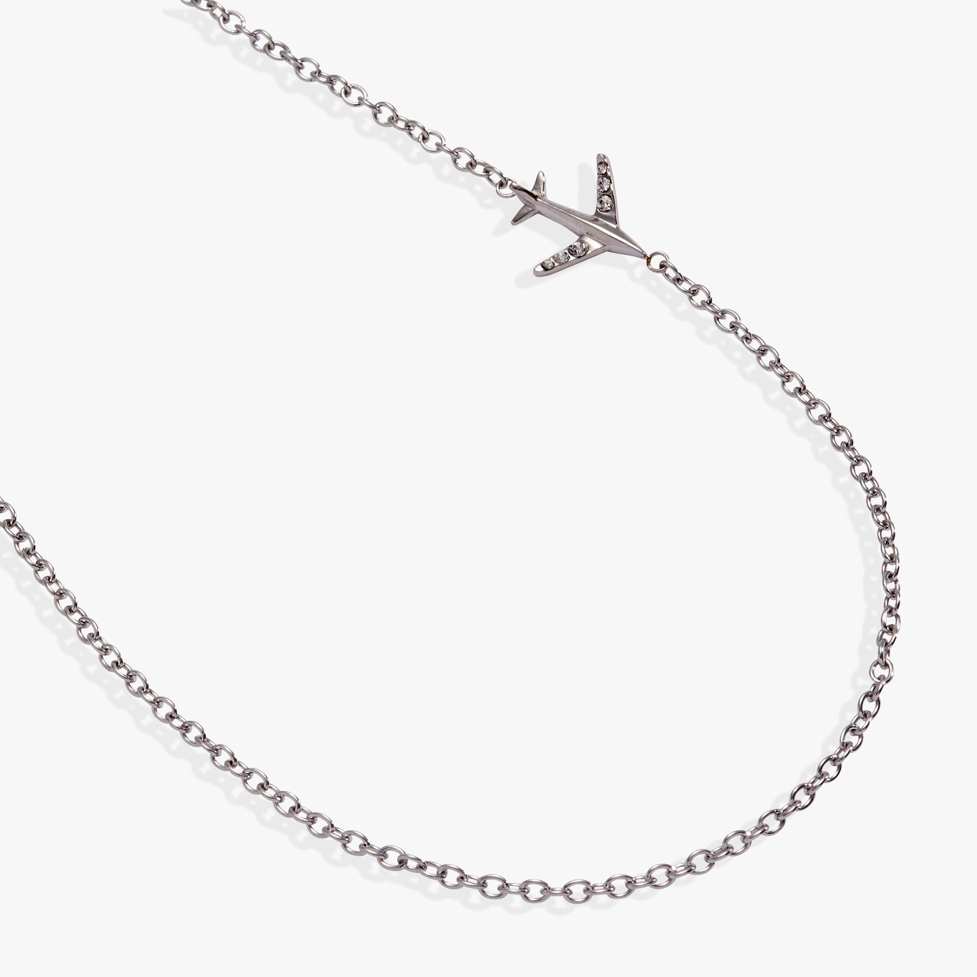 Airplane Inline Necklace Stainless Steel Gold | Alex and Ani