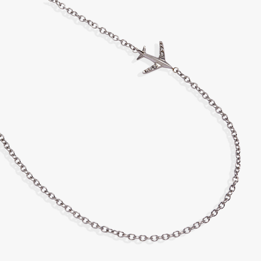 Airplane Inline Necklace Stainless Steel Gold | Alex and Ani