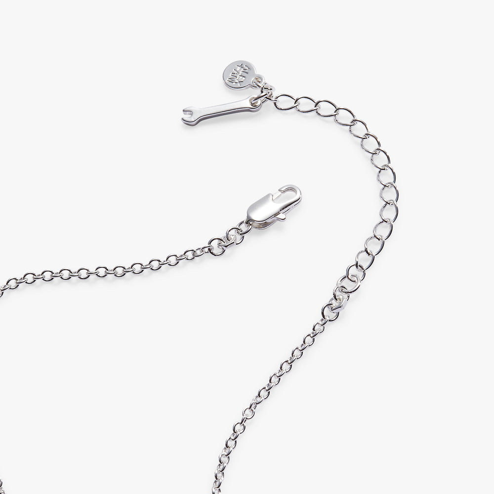 Hot Wheels™ Checkered Flag Necklace Silver | Alex and Ani