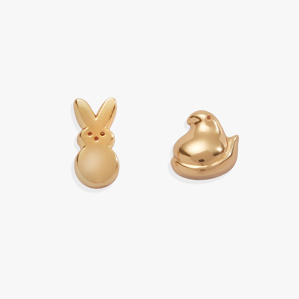 PEEPS® Bunny and Chick Stud Earrings Gold | Alex and Ani