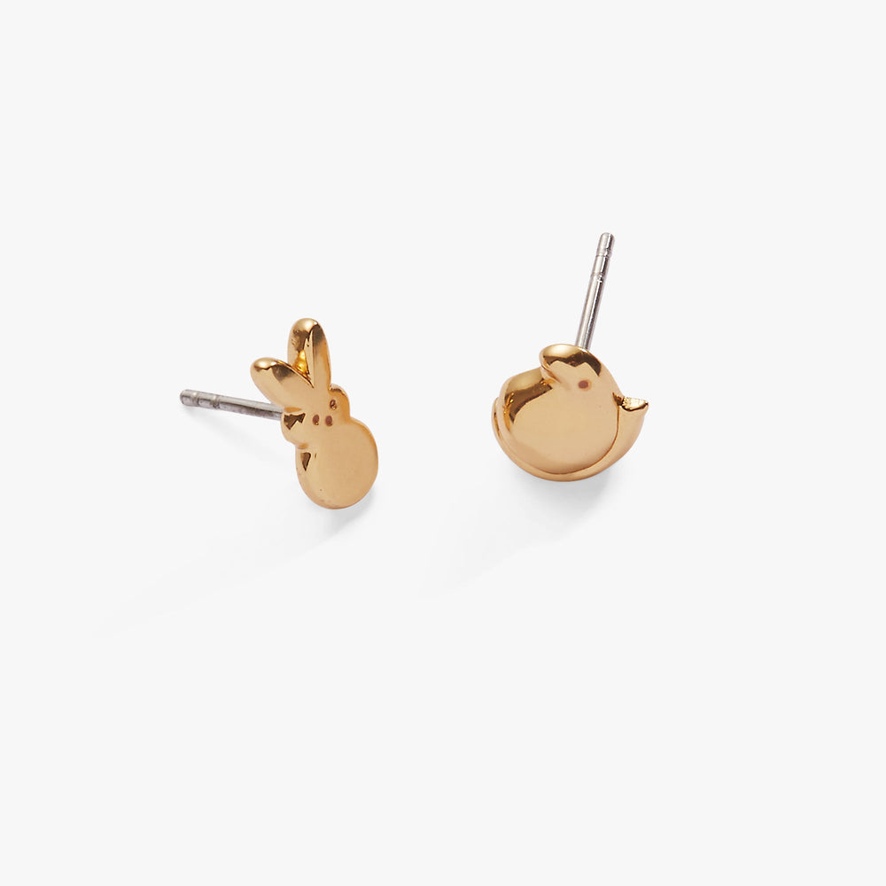 PEEPS® Bunny and Chick Stud Earrings Gold | Alex and Ani