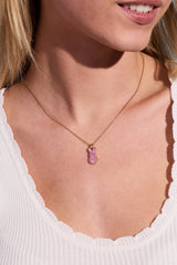 PEEPS® Pink Crystal Bunny Pendant Necklace Gold | Alex and Ani