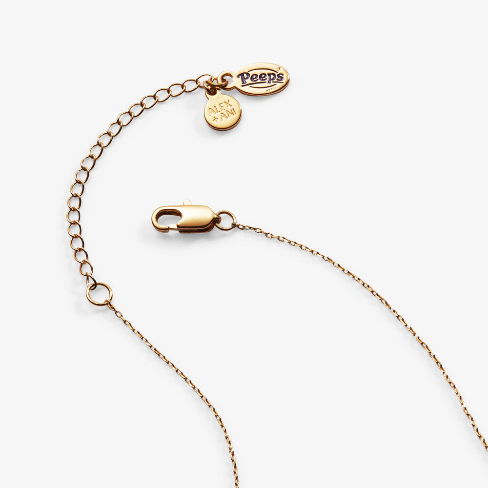 PEEPS® Pink Crystal Bunny Pendant Necklace Gold | Alex and Ani