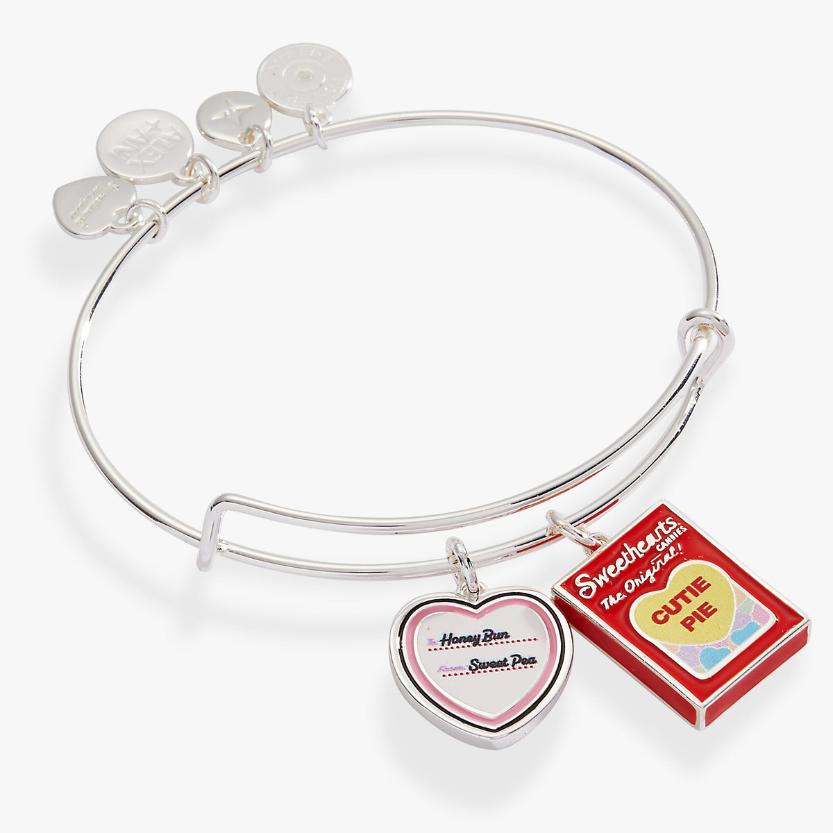 Sweethearts® Box and Tag Duo Charm Bangle Silver | Alex and Ani