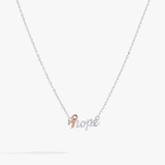 Hope Breast Cancer Awareness Pink Ribbon Hope Necklace Two Tone | Alex and Ani