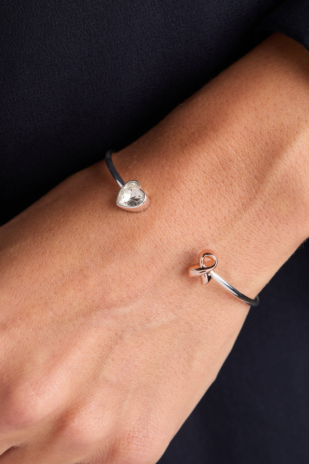 Breast Cancer Awareness Pink Ribbon Flex Cuff Two Tone | Alex and Ani