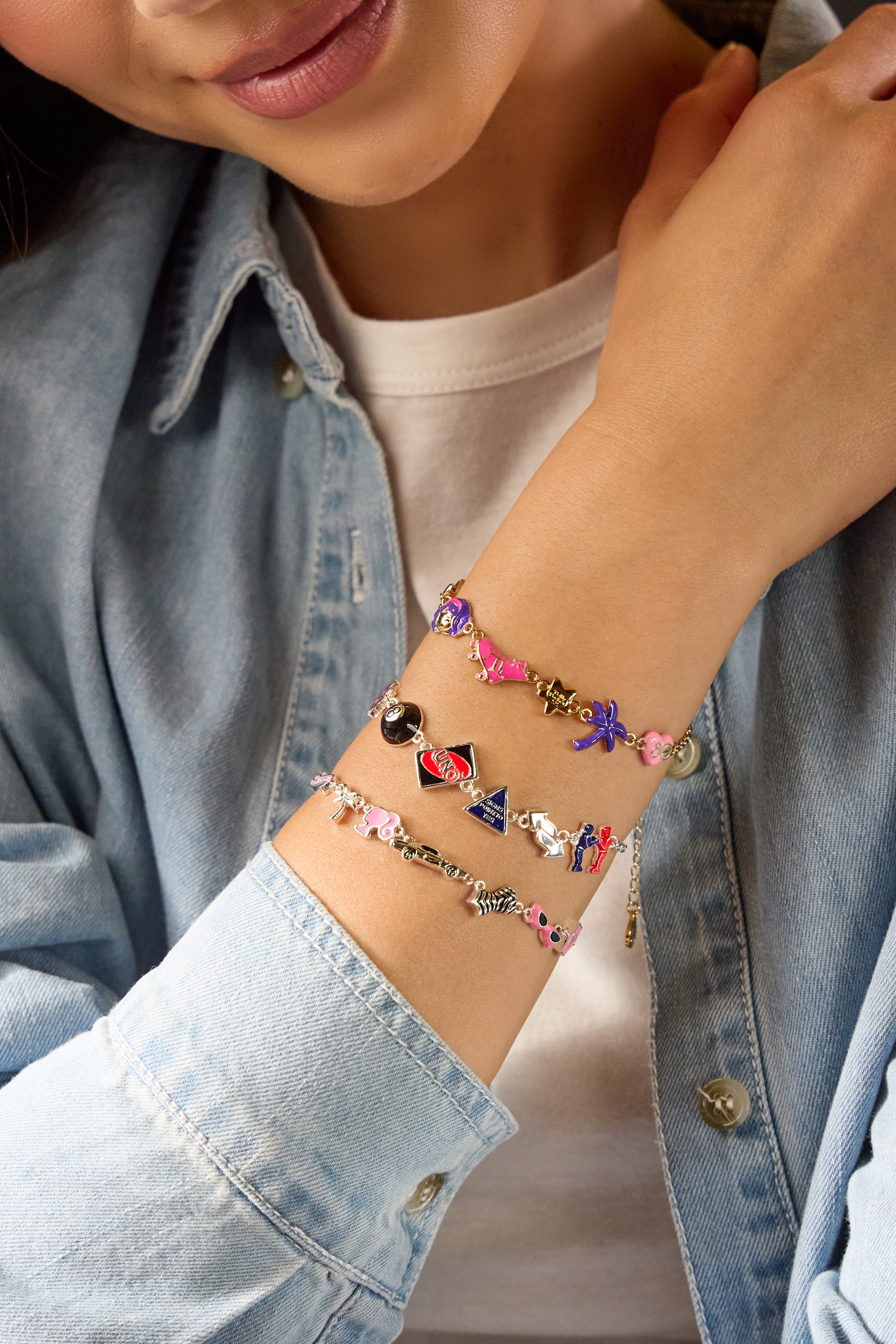 Mattel 80th Game Night Bracelet Silver | Alex and Ani