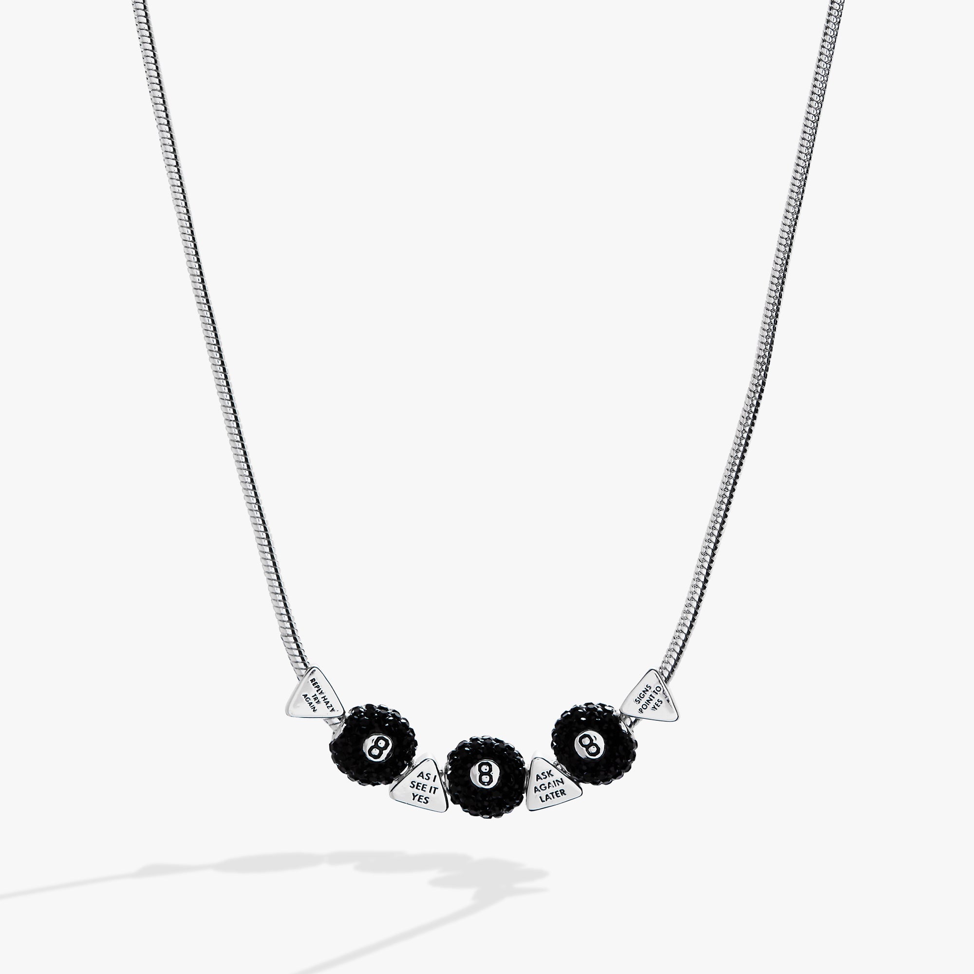 Magic 8 Ball™ Slider Charm Necklace Silver | Alex and Ani