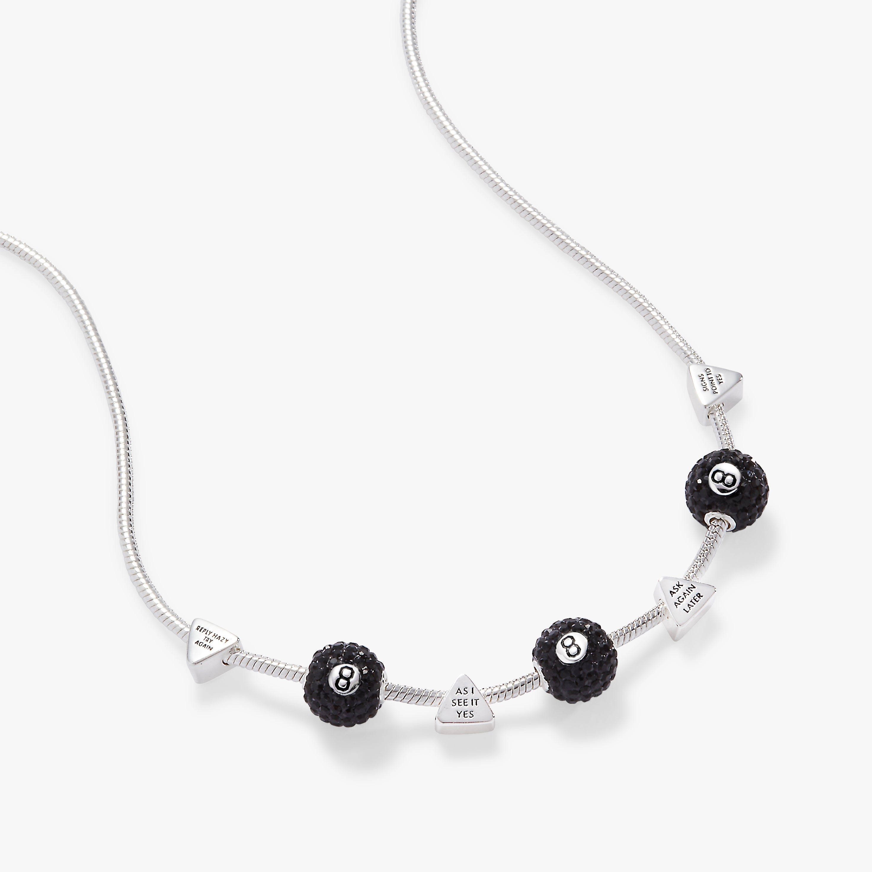 Magic 8 Ball™ Slider Charm Necklace Silver | Alex and Ani