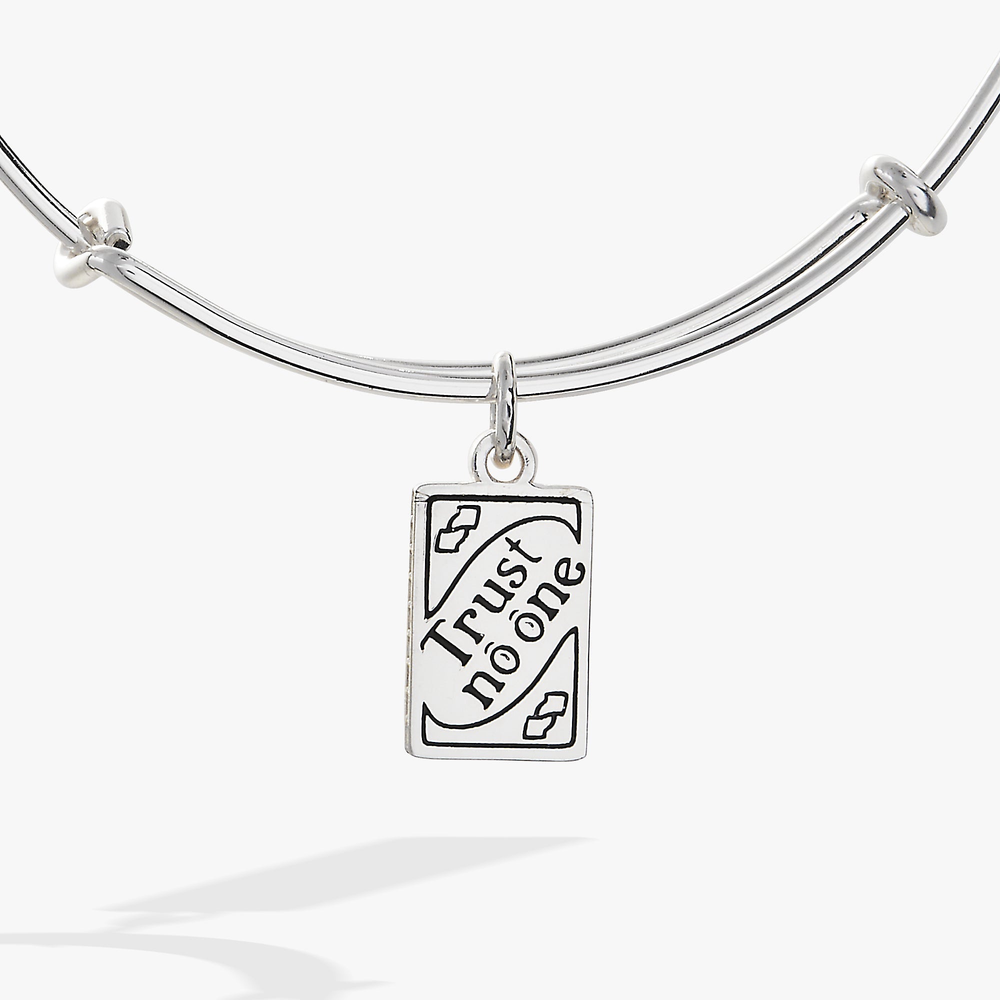 UNO™ “Trust No One” Charm Bangle Silver | Alex and Ani