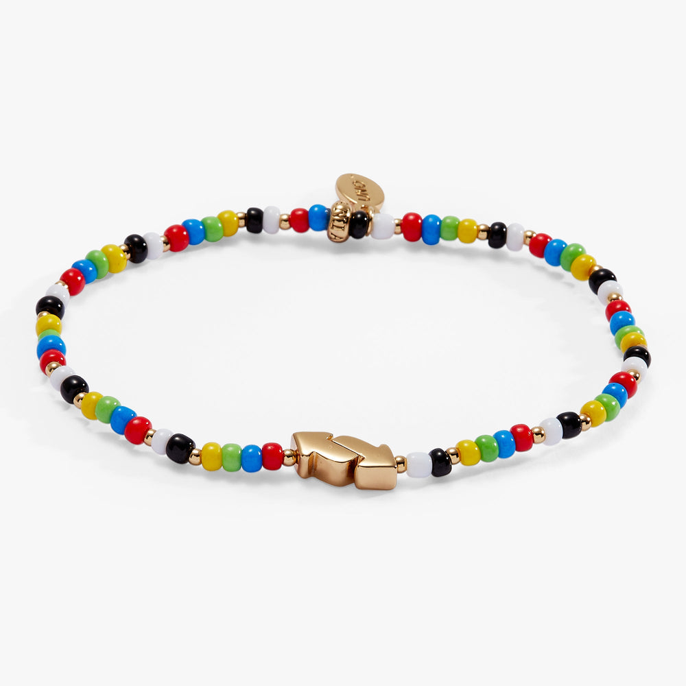 UNO™ Reverse Color Beaded Stretch Bracelet Gold | Alex and Ani