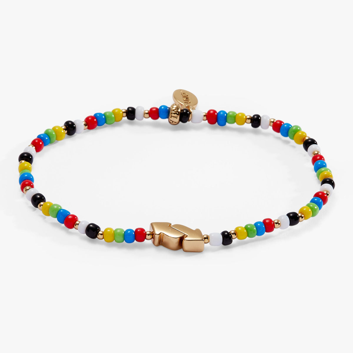UNO™ Reverse Color Beaded Stretch Bracelet Gold | Alex and Ani