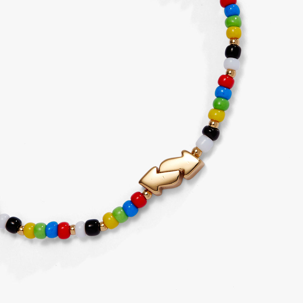UNO™ Reverse Color Beaded Stretch Bracelet Gold | Alex and Ani