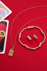 UNO™ Reverse Symbol Stationed Stretch Bracelet Two Tone | Alex and Ani