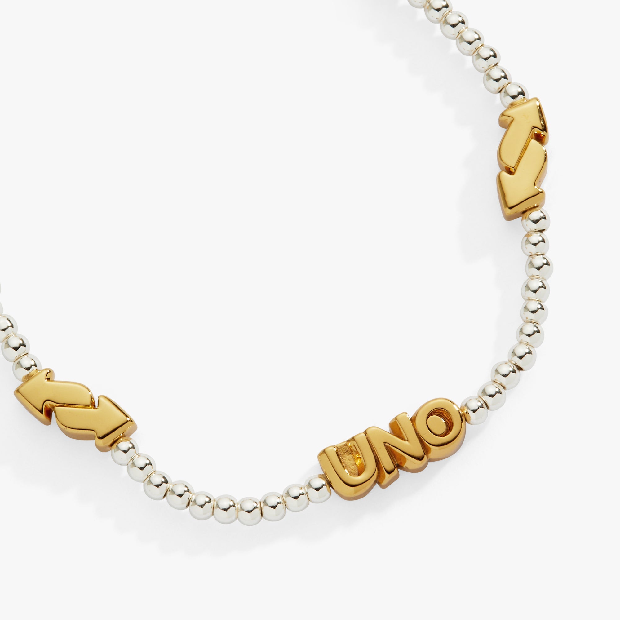 UNO™ Reverse Symbol Stationed Stretch Bracelet Two Tone | Alex and Ani