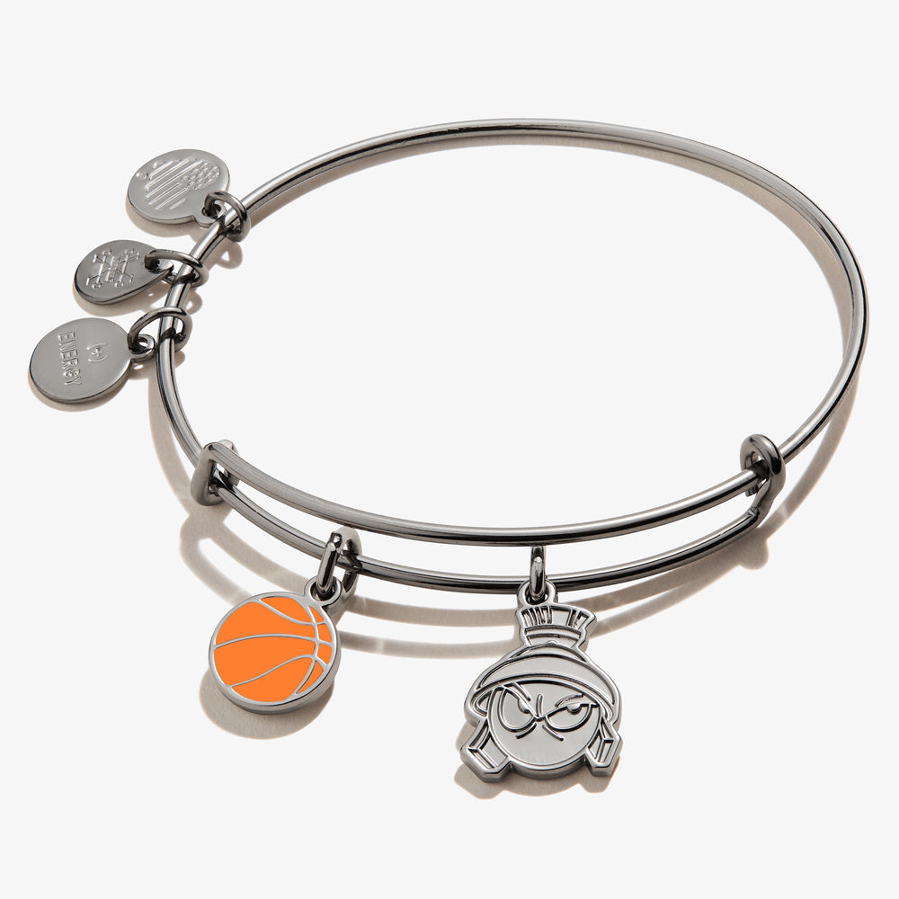 Space Jam Marvin the Martian Duo Charm Bangle - Alex and Ani Midnight Silver | Alex and Ani