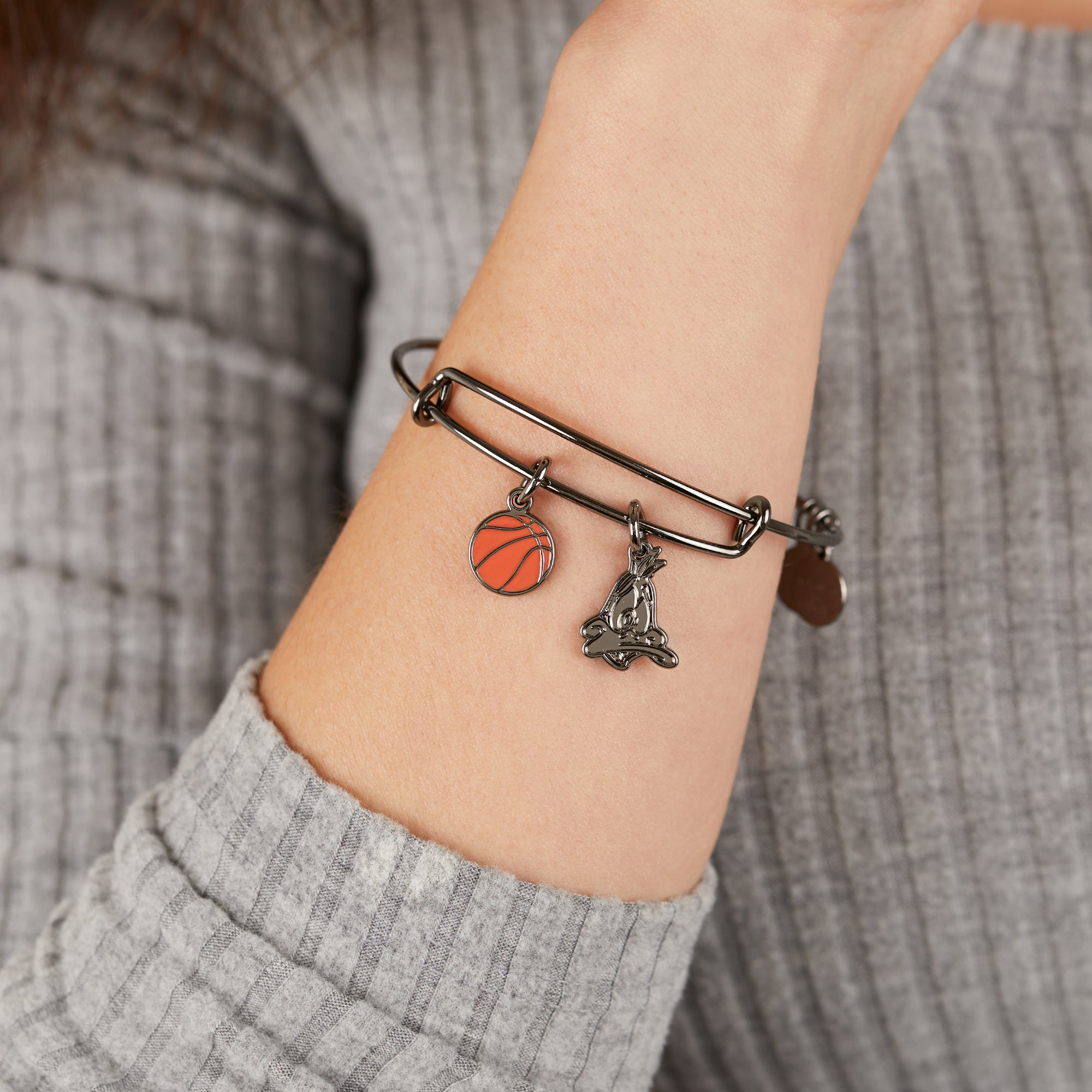 Space Jam Daffy Duck Duo Charm Bangle - Alex and Ani Midnight Silver | Alex and Ani