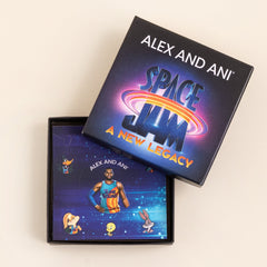 Space Jam Daffy Duck Duo Charm Bangle - Alex and Ani Midnight Silver | Alex and Ani