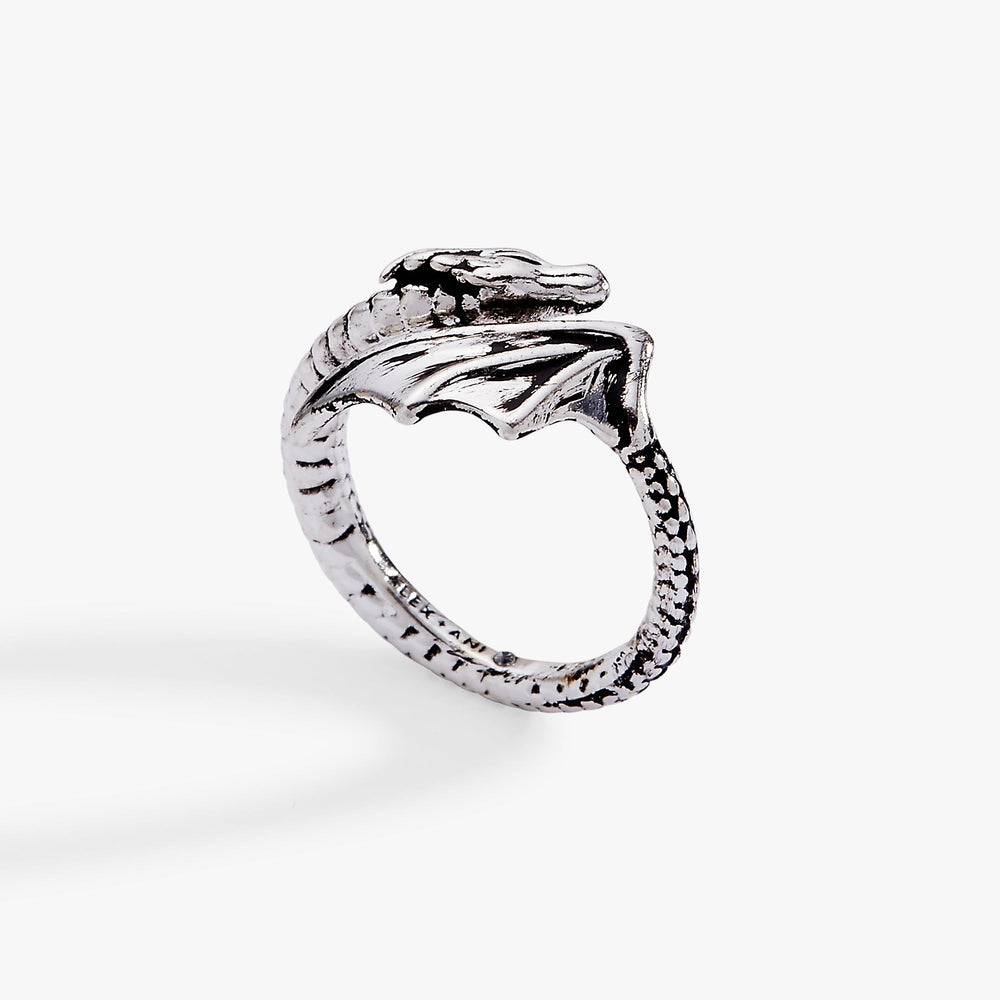 House of the Dragon™ Syrax Bypass Ring Antique Silver | Alex and Ani