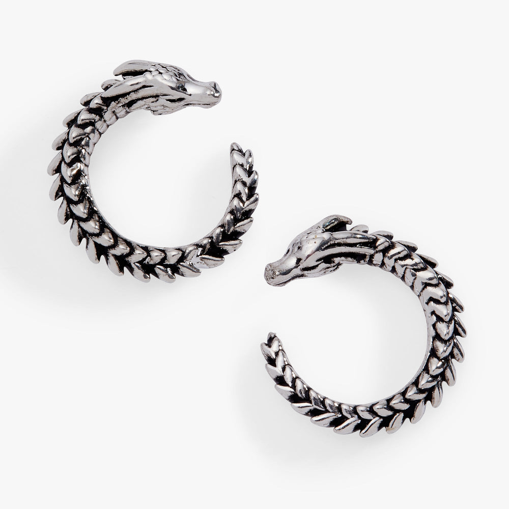 HOUSE OF THE DRAGON™ Syrax Front to Back Hoop Antique Silver | Alex and Ani