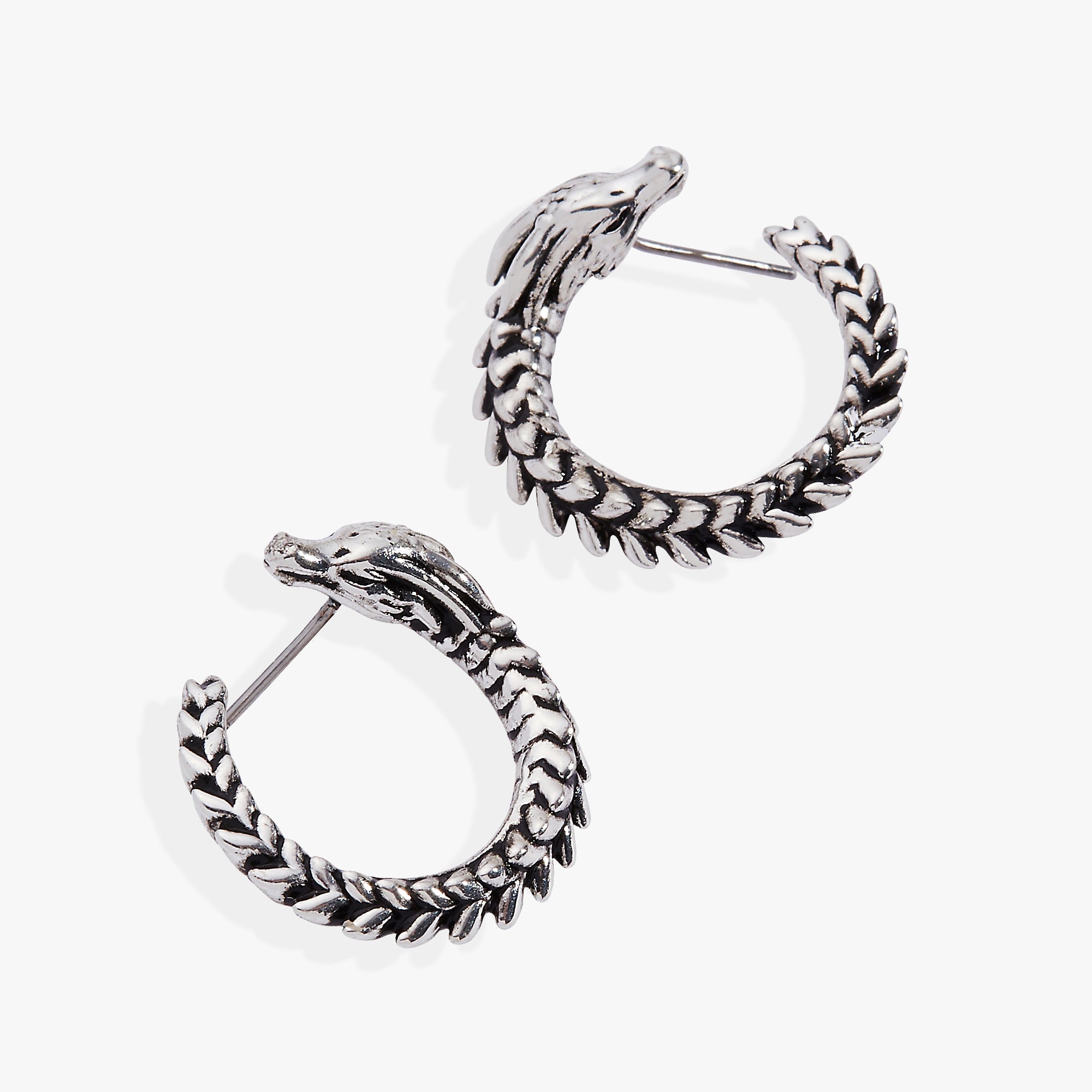HOUSE OF THE DRAGON™ Syrax Front to Back Hoop Antique Silver | Alex and Ani
