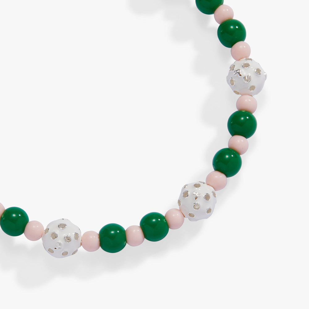 Barbie™ Pickleball Beaded Charm Bangle Silver | Alex and Ani