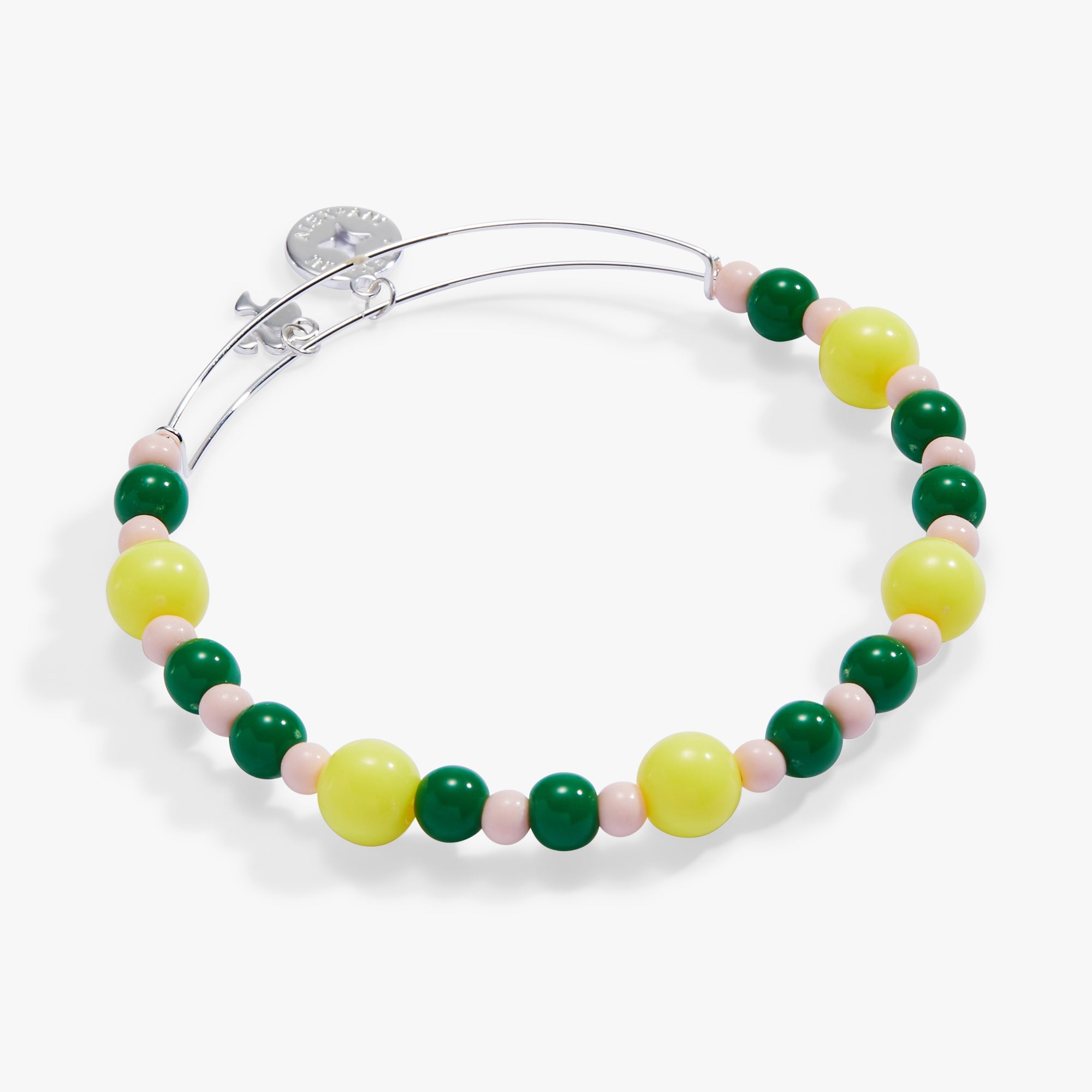 Barbie™ Tennis Beaded Charm Bangle Silver | Alex and Ani