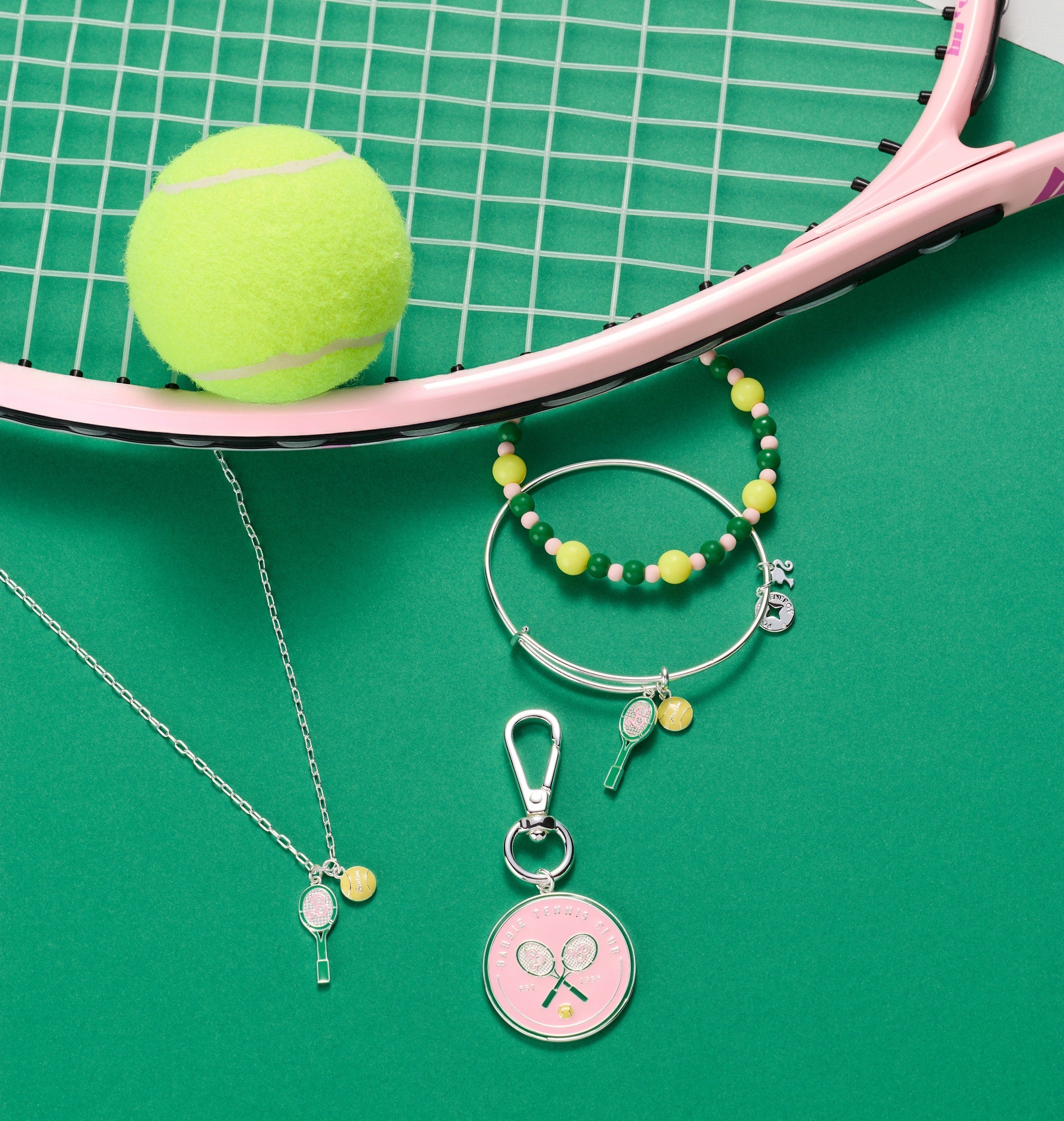 Barbie™ Tennis Beaded Charm Bangle Silver | Alex and Ani