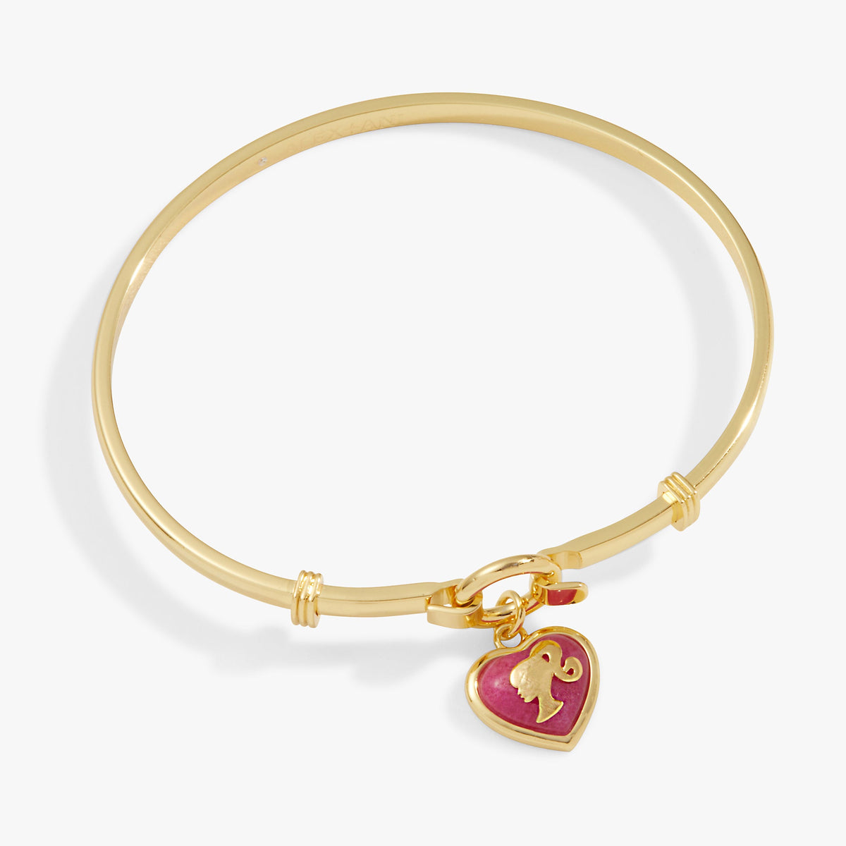 Barbie™ Silhouette Heart Charm Tension Bangle Gold | Alex and Ani