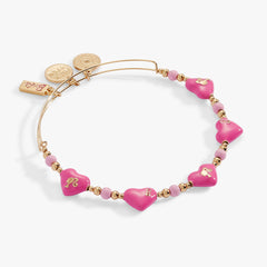 Barbie™ Logo Heart Beaded Bangle Gold | Alex and Ani