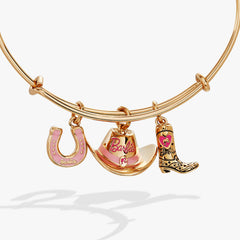 Barbie™ Western Trio Charm Bangle Gold | Alex and Ani