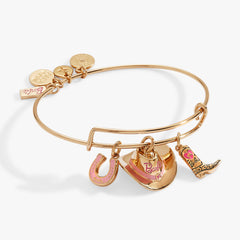 Barbie™ Western Trio Charm Bangle Gold | Alex and Ani