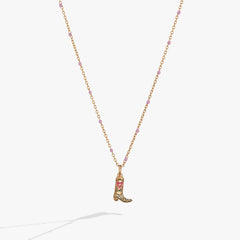 Barbie™ Cowboy Boot Pendant Necklace Gold | Alex and Ani