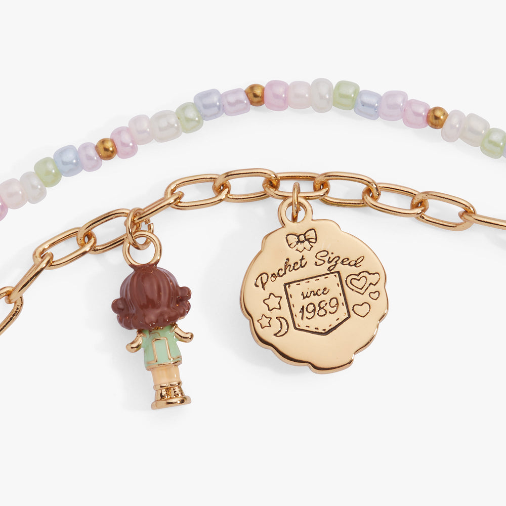 Polly Pocket™ 2 Row Charm Bracelet Gold | Alex and Ani