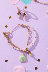 Polly Pocket™ 2 Row Charm Bracelet Gold | Alex and Ani