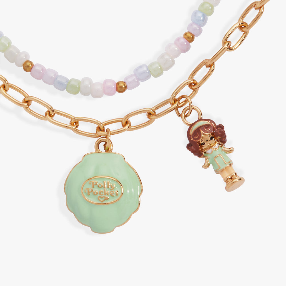 Polly Pocket™ 2 Row Charm Bracelet Gold | Alex and Ani
