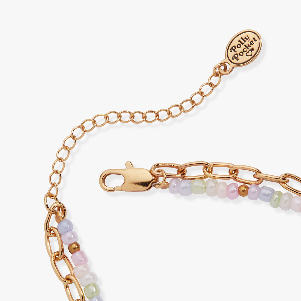 Polly Pocket™ 2 Row Charm Bracelet Gold | Alex and Ani