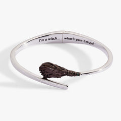 The Wizard of Oz™ Wicked Witch Broom Bypass Cuff Silver | Alex and Ani