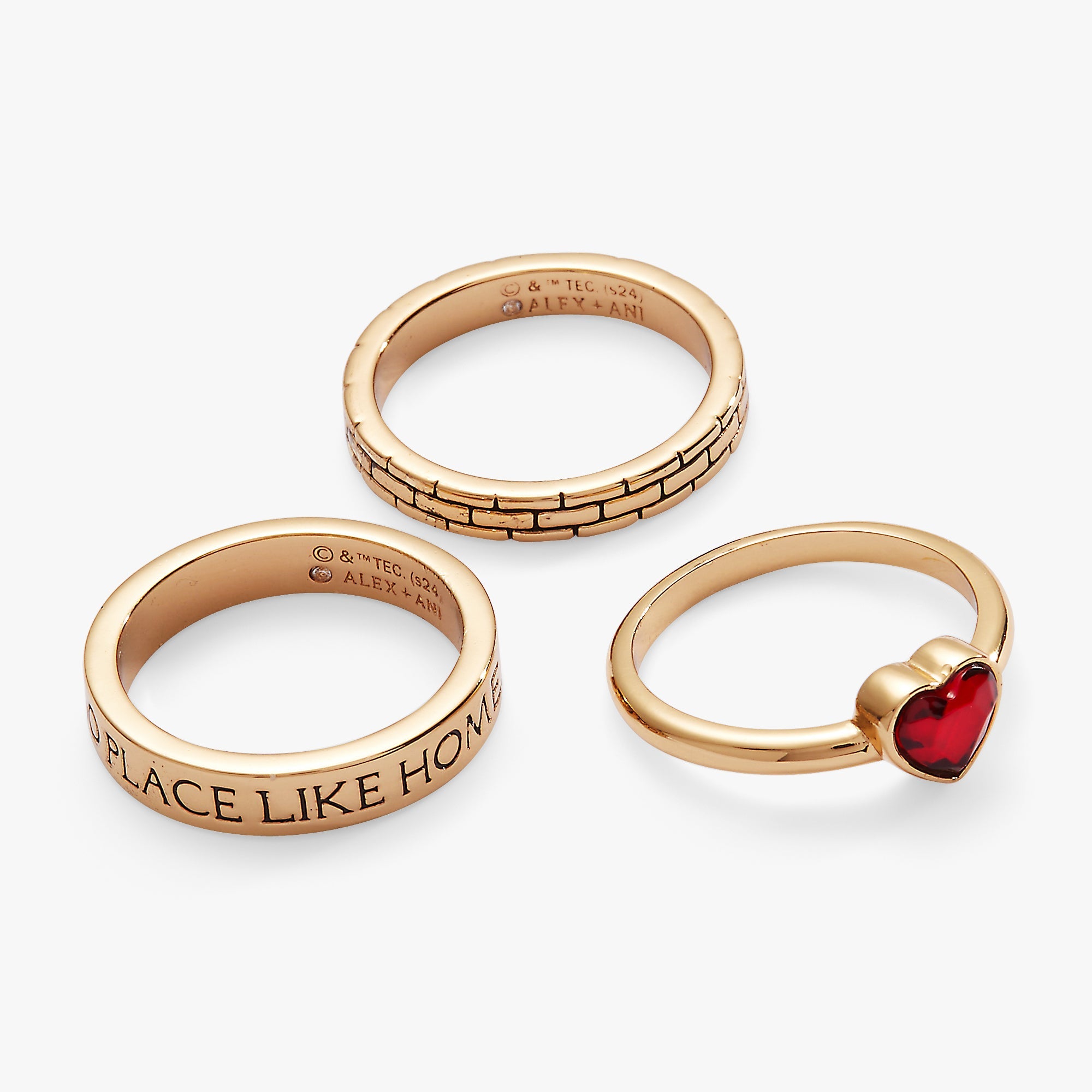 The Wizard of Oz™ No Place Like Home Ring Stack Gold | Alex and Ani